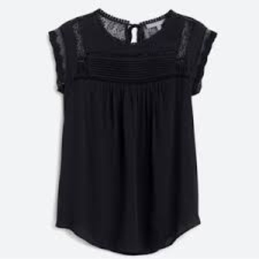 DANIEL RAINN Becru Lace Detail Blouse